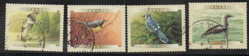 Canada Sc 1843-6 2000 Bird stamp set used from booklet