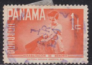 Panama RA49 Boy Sawing Wood 1961