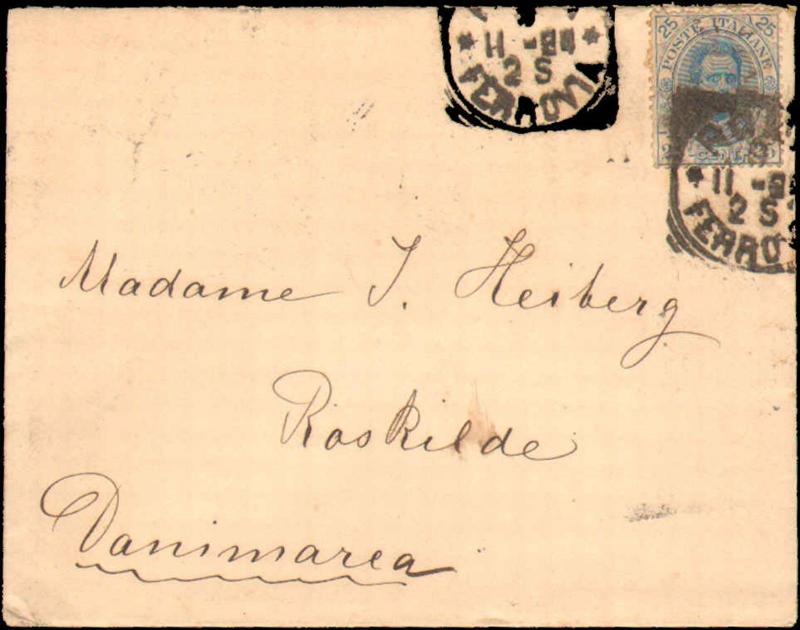 1894 ITALY SINGLE 25 TO DENMARK