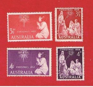 Australia #306-307 #312-313   VF used  Christmas   Free S/H