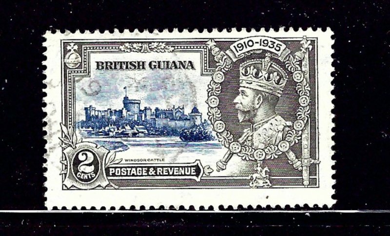 British Guiana 223 Used 1935 KGV Silver Jubilee  #2