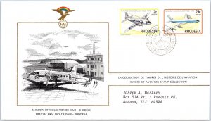 HISTORY OF AVIATION TOPICAL FIRST DAY COVER SERIES 1978 - RHODESIA 17 c & 25 c