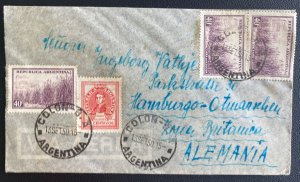 1950 Colon Argentina Airmail Cover To Hamburg Germany