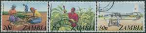 Zambia 1975 SG235-237 Ground nuts Tobacco and Royal Flying Doctor (3) FU
