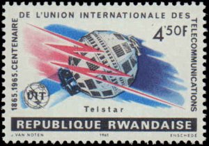Rwanda #109-112, Complete Set(4), 1965, Space, Never Hinged