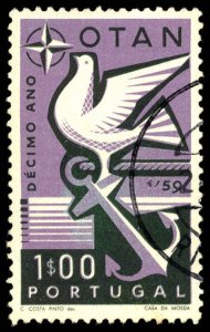 PORTUGAL Sc 846 USED - 1960 1e - Symbol of Hope and Peace