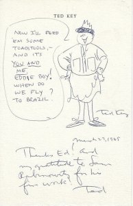 1965 - Hand-drawn Hazel Cartoon by Ted Kelly - Ephemera 1240