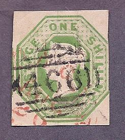 QV 1847 1sh Green Scott#5 SG10 fine used