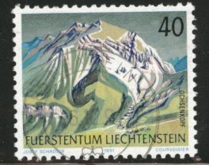 LIECHTENSTEIN Scott 933A Used CTO 1990 mountain stamp