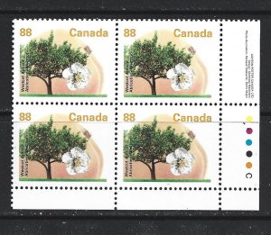 CANADA - 1994 WESTCOT APRICOT LOWER RIGHT PLATE BLOCK - SCOTT 1373ii - MNH