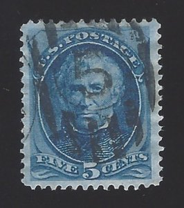 US #179 1875 Blue Perf 12 Used VF SCV $25