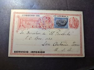 1915 Guatemala Postcard Cover to San Antonio TX USA