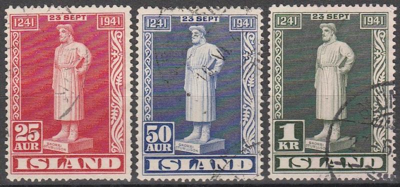 Iceland #237-9  F-VF Used  CV  $15.25  (S6768)