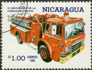 Nicaragua 1478 - Used - 1cor Fire Engine (1985)