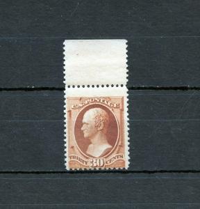 UNITED STATES  SCOTT#217 30c TOP  MARGIN COPY MINT NH TINY PINHOLE TOP LEFT