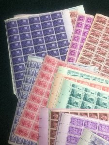 $500 Face Value  3 Cent Commemorative Sheets Mint Nice Assortment Never Hinged