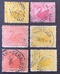 Western Australia 1872-1912,  used, lot of 6 items included