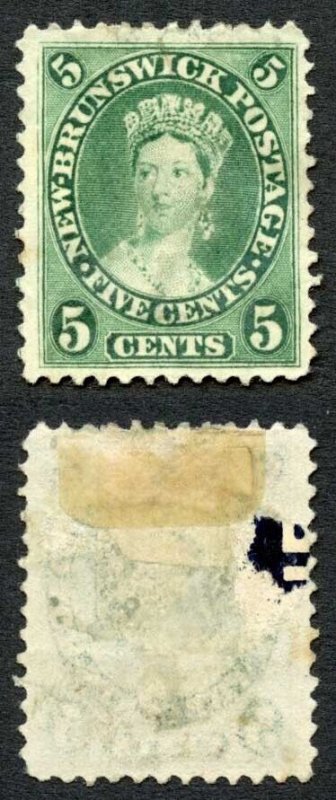 New Brunswick SG14 5c yellow-green Mint Light postmark Cat 18 pounds