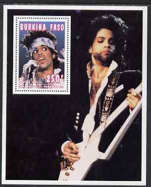 Burkina Faso 1995 Showbiz - 250f Prince perf m/sheet unmo...