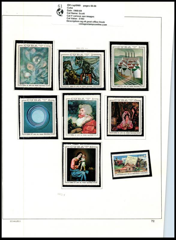 VINTAGE:CUBA 1968-69,OGNH,ASST SCOTT PGS  .LOT CUp6869