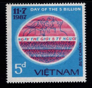 Unified Viet Nam Scott 1760 Earth Population reaches 5 Billion MNH**