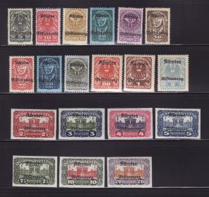 Austria B11-B29 Set MHR Various