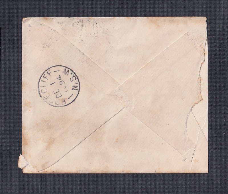 NEW SOUTH WALES AUSTRALIA 1894 1/2D PAIR ON DOMESTIC COVER SYDNEY TO EDGECLIFF