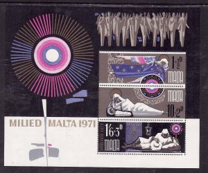 Malta-Sc#B9- id6-unused NH semi-postal sheet-1971-