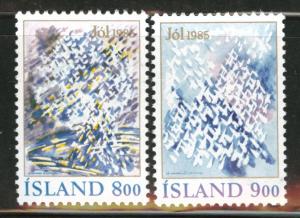 ICELAND Scott 616-7 MNH** 1985 Christmas stamp CV $1.60