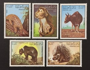 Laos 1985 #645-9, Fauna, MNH.