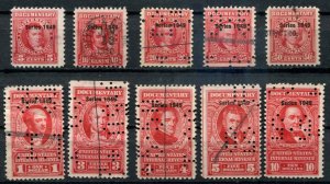 USA SC# R515, 517-9, 253-5, 528 1949 series Documentary issues
