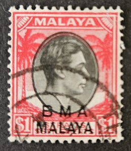 Malaya Straits Settlements 1945 SG15  BMA. $1 used