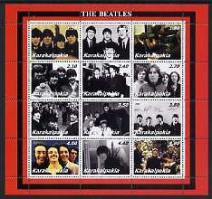 KARAKALPAKIA - 2002 - The Beatles - Perf 12v Sheet - Mint Never Hinged