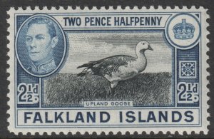 Falkland Islands Scott 101 - SG152, 1938 George VI 2.1/2d Goose MH*