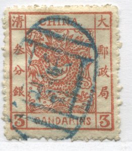 China 1878 3 candarins used