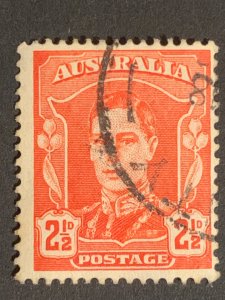 2 1/2c Australia stamp  ,  black cancelled postage used, refno:5014