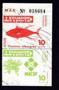 Ecuador  Revenue stamp fishing, trout stamp  used  Lot 200542 -06