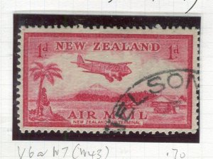 NEW ZEALAND; 1930s early Airmail issue fine used 1d. value