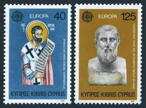 Cyprus 533-534 two sets, MNH. EUROPE CEPT-1980. Holy Cross, Zenon of Citium.