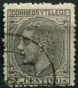 Spain Sc#242 Used, 2c blk, King Alfonso XII (1879)