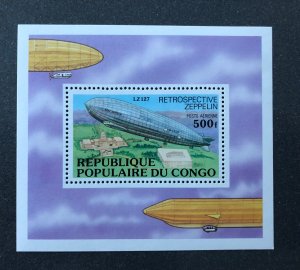 Congo 1977 75th Anniv. Zeppelin Miniature sheet MNH