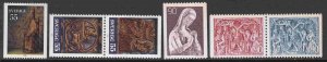 Sweden #1143-48 F-VF Mint NH ** Christmas 1975