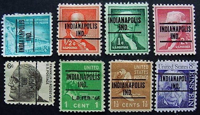 Precancel, Indianapolis Indiana, Type 263, 8 different