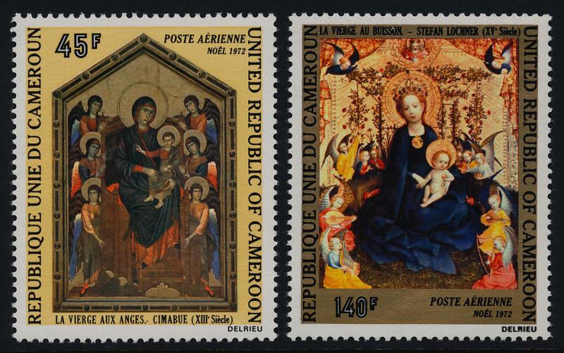 Cameroun C193-4 MNH Christmas, Art, Paintings, Madonna of the Rose