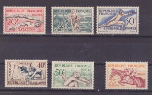 FRANCE #700-705 MNH horse sport swim fencing