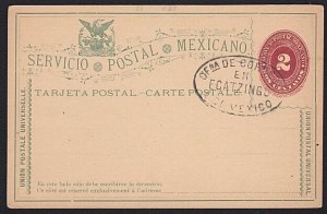 MEXICO 2c postcard - oval cancel ECATZINGO.................................A4639