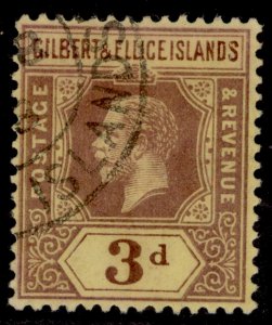 GILBERT AND ELLICE ISLANDS GV SG16, 3d purple/yellow, FINE USED. Cat £16.