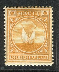 MALTA; 1904 early Ed VII issue fine Mint hinged 4.5d. value