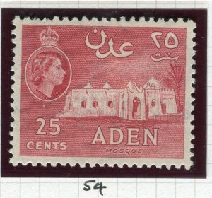 ADEN; 1953 early QEII Pictorial issue Mint hinged Shade of 25c. value