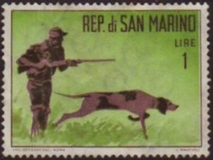 San Marino 1962 Sc#529,SG#679 1L Green Hunting Scene UNUSED